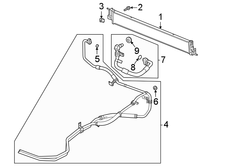 Diagram TRANS oil cooler. for your 2021 Chevrolet Camaro 6.2L V8 M/T SS Coupe 