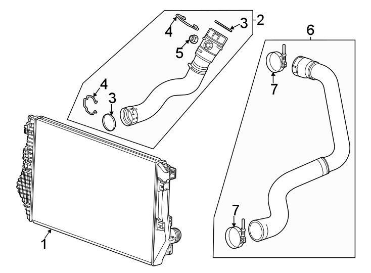 Diagram Intercooler. for your 2021 GMC Sierra 2500 HD 6.6L Duramax V8 DIESEL A/T RWD SLE Extended Cab Pickup Fleetside 