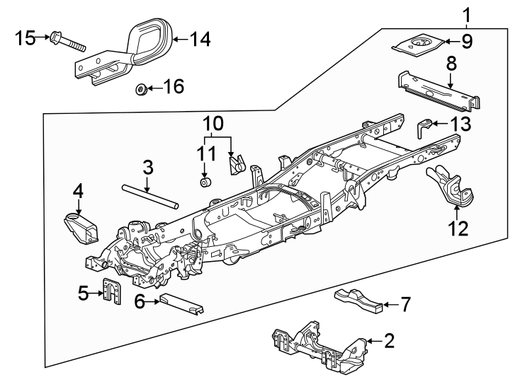 Diagram Frame & components. for your 1986 Buick Century   