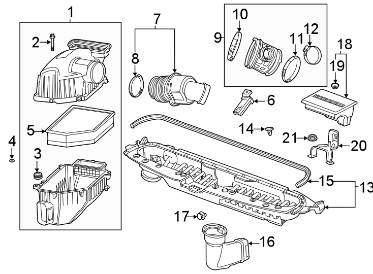 Diagram Air intake. for your 2020 Chevrolet Spark   