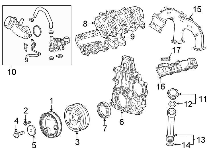 Diagram Engine parts. for your 2005 Chevrolet Cavalier   