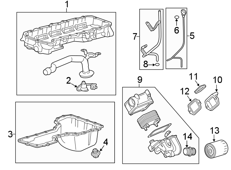 Diagram Engine parts. for your 2013 Chevrolet Avalanche Black Diamond LT Crew Cab Pickup Fleetside  