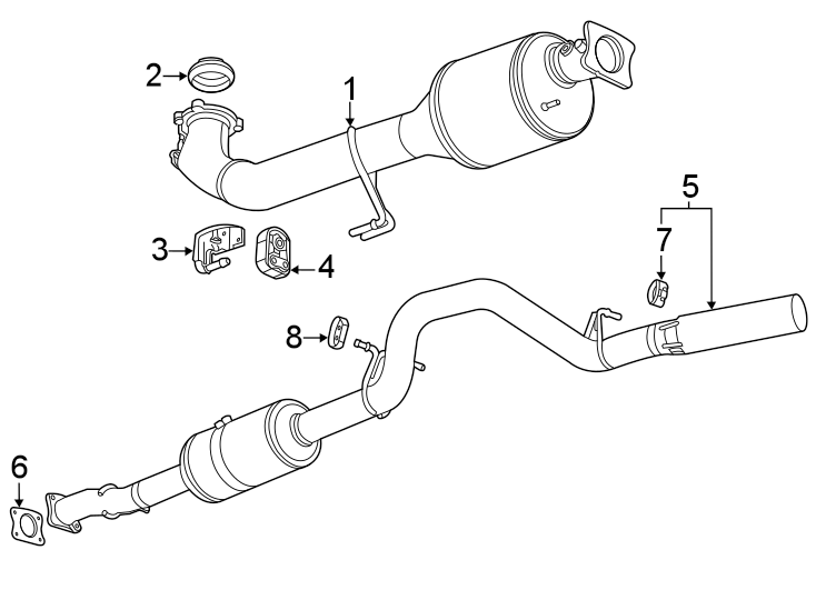 Diagram Exhaust system. Exhaust components. for your 1992 Chevrolet K3500  Scottsdale Extended Cab Pickup Fleetside 6.5L V8 DIESEL A/T 