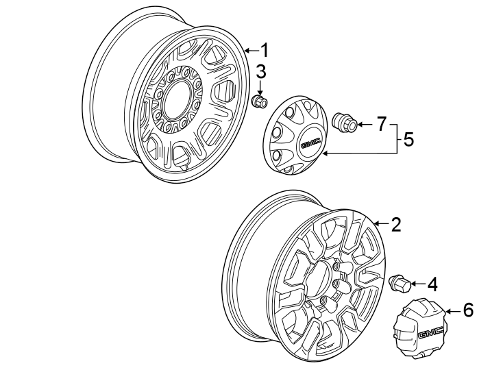 Diagram Wheels. Tires. for your 2005 Chevrolet Silverado 1500 Z71 Off-Road Crew Cab Pickup 6.0L Vortec V8 A/T 4WD 