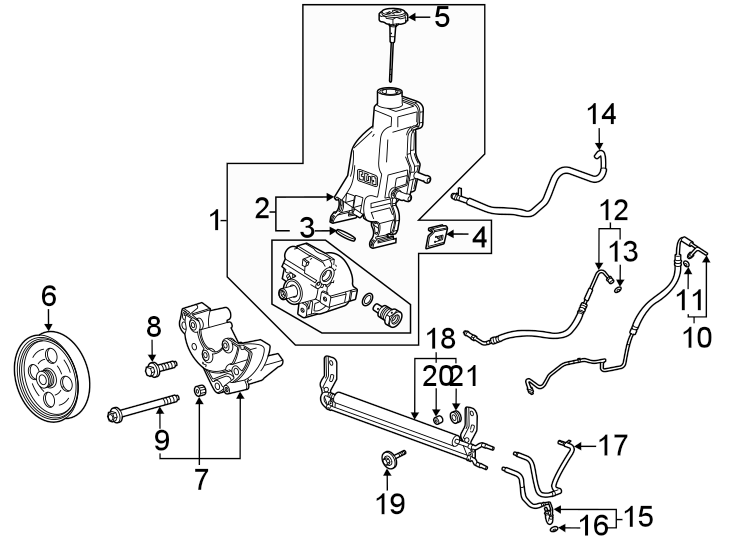 Diagram Steering gear & linkage. Pump & hoses. for your 1984 Chevrolet Celebrity Base Wagon 2.8L Chevrolet V6 M/T 