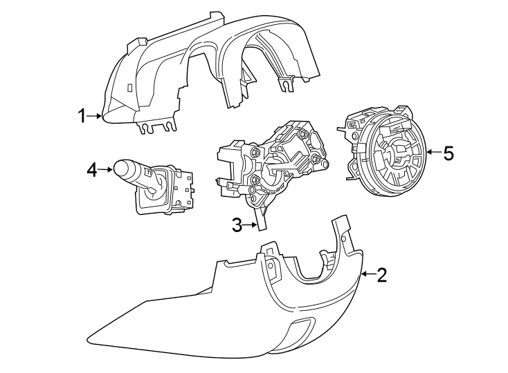 Diagram Steering column. Shroud. Switches & levers. for your 2021 GMC Sierra 2500 HD 6.6L V8 A/T 4WD Base Extended Cab Pickup 