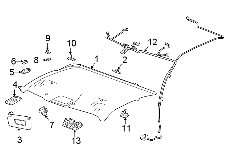 Diagram Interior trim. for your 2023 Buick Enclave    