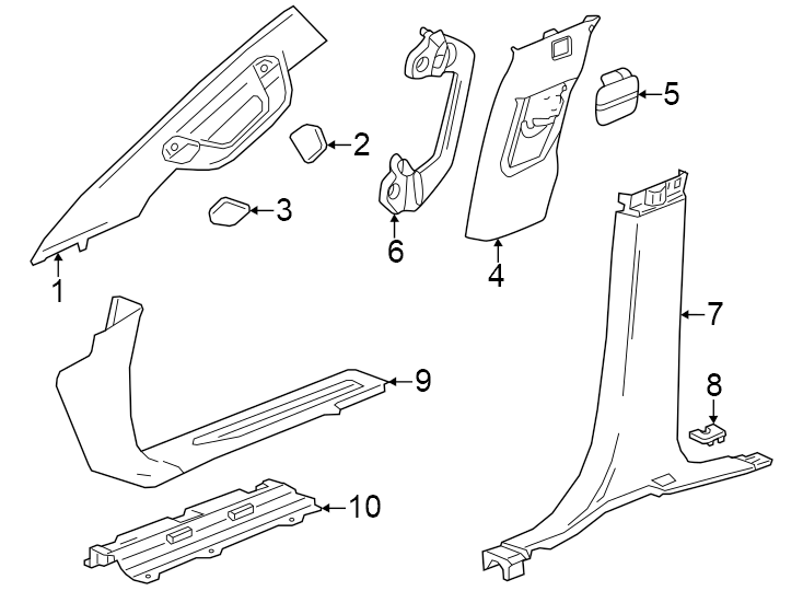 Diagram Interior trim. for your Cadillac