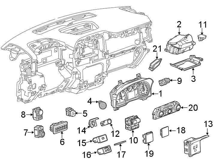 16Instrument panel. Cluster & switches.https://images.simplepart.com/images/parts/motor/fullsize/GG20374.png