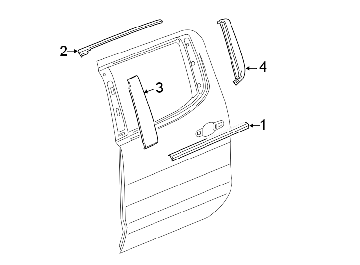 2Rear door. Exterior trim.https://images.simplepart.com/images/parts/motor/fullsize/GG20482.png