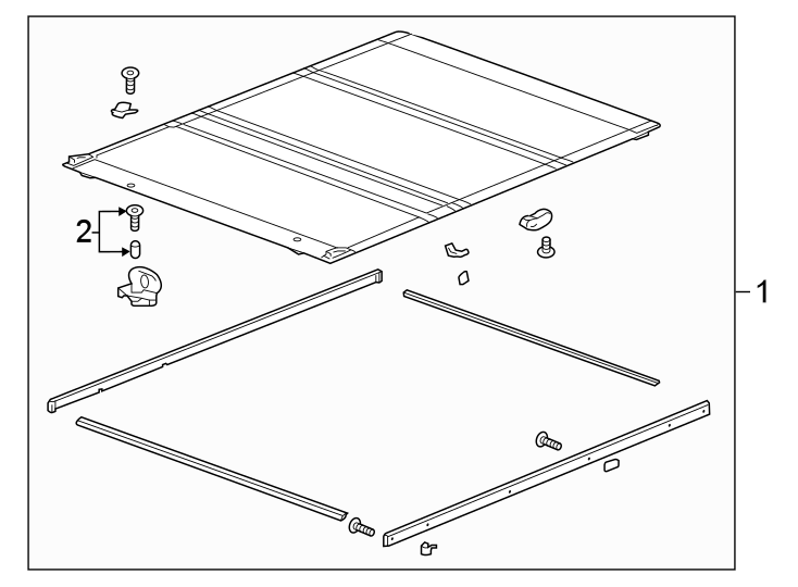 Diagram Pick up box. Exterior trim. for your 2008 Chevrolet Avalanche LT Crew Cab Pickup Fleetside 5.3L Vortec V8 FLEX A/T RWD 