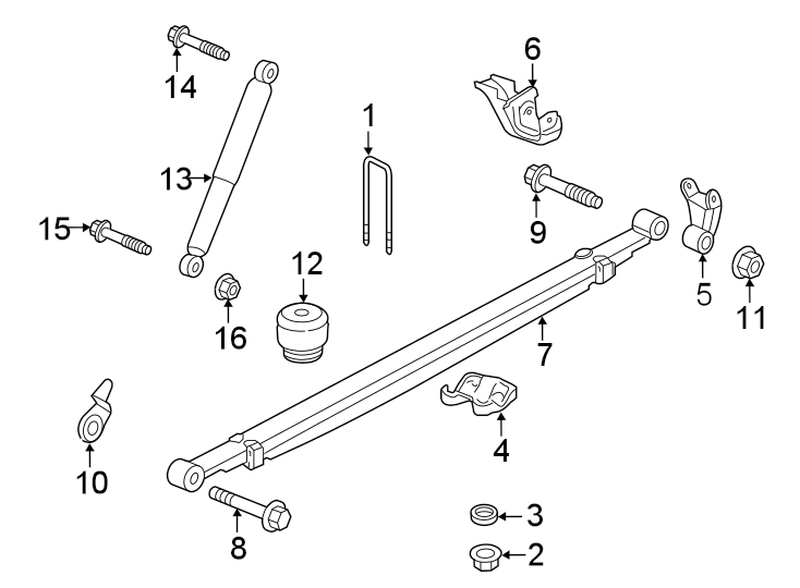 Diagram Rear suspension. Suspension components. for your 2016 GMC Sierra 2500 HD 6.0L Vortec V8 FLEX A/T RWD SLE Extended Cab Pickup Fleetside 