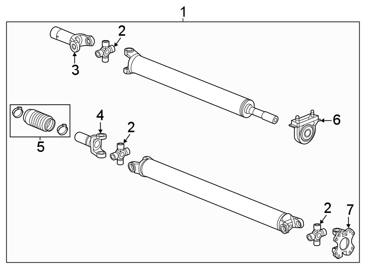 Diagram Rear suspension. Drive shaft. for your 2020 Chevrolet Silverado 1500 RST Extended Cab Pickup Fleetside  