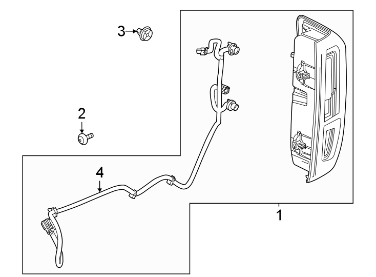 Diagram Rear lamps. Tail lamps. for your GMC