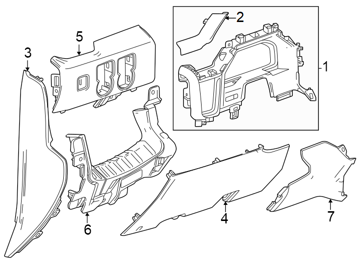 Diagram Instrument panel components. for your 2005 Chevrolet Avalanche 1500   