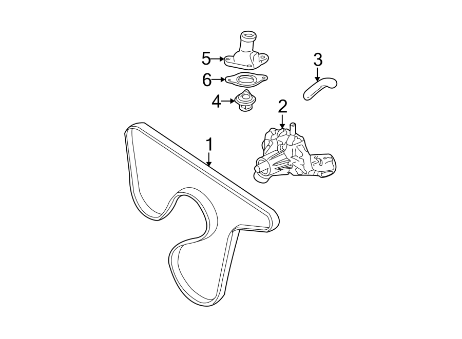 Diagram BELTS. WATER PUMP. for your 2005 GMC Envoy XUV   