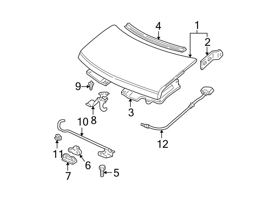 Diagram HOOD & COMPONENTS. for your 2007 GMC Sierra 1500 Classic SLE Extended Cab Pickup  