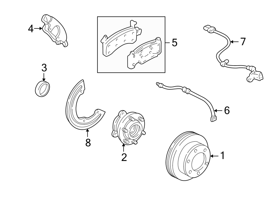 Diagram FRONT SUSPENSION. BRAKE COMPONENTS. for your 2018 GMC Sierra 2500 HD 6.6L Duramax V8 DIESEL A/T 4WD SLE Extended Cab Pickup Fleetside 