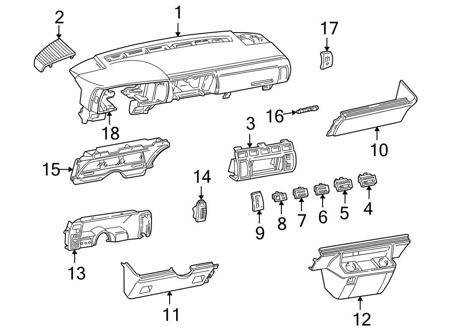 Diagram INSTRUMENT PANEL. for your Chevrolet Astro  