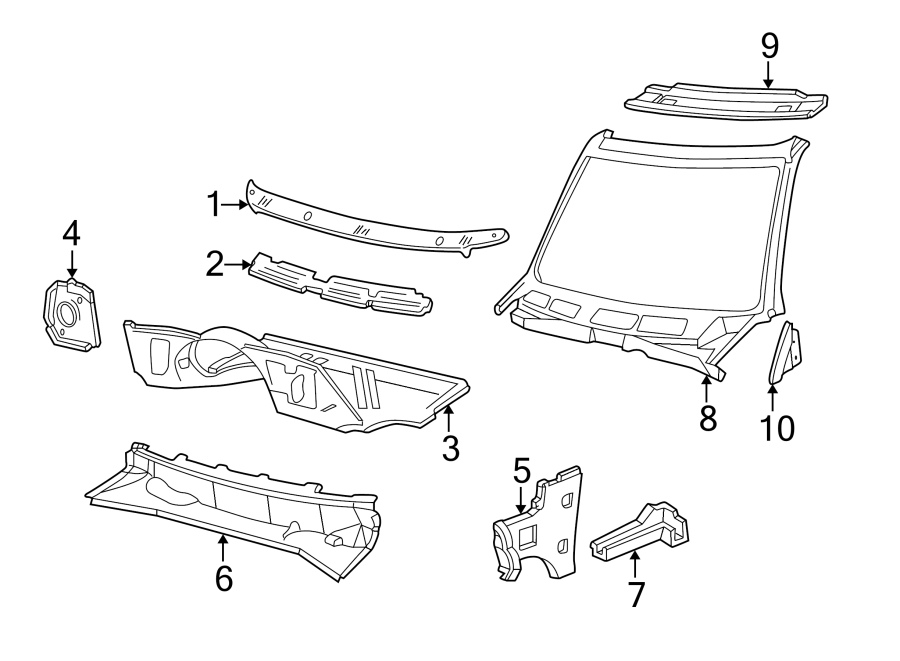 Diagram COWL. for your 2016 Chevrolet Camaro   