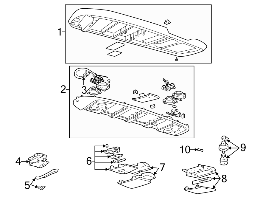 ROOF. OVERHEAD CONSOLE. Diagram