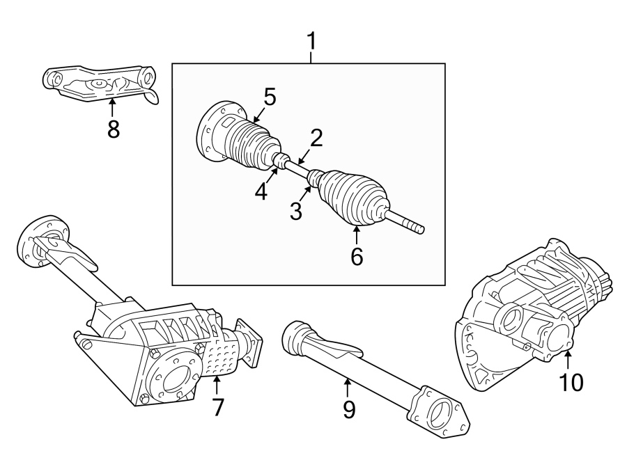 Diagram FRONT SUSPENSION. DRIVE AXLES. for your 2004 GMC Sierra 2500 HD 8.1L Vortec V8 M/T 4WD SLE Standard Cab Pickup Fleetside 