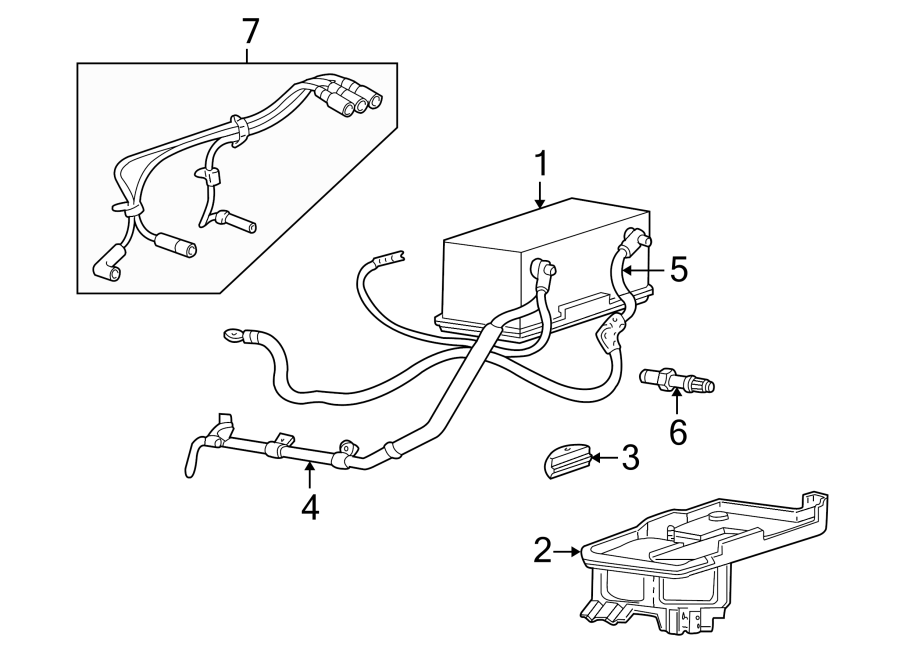 Diagram BATTERY. for your 2003 GMC Sonoma SL Extended Cab Pickup Stepside 2.2L Vortec A/T 4WD 