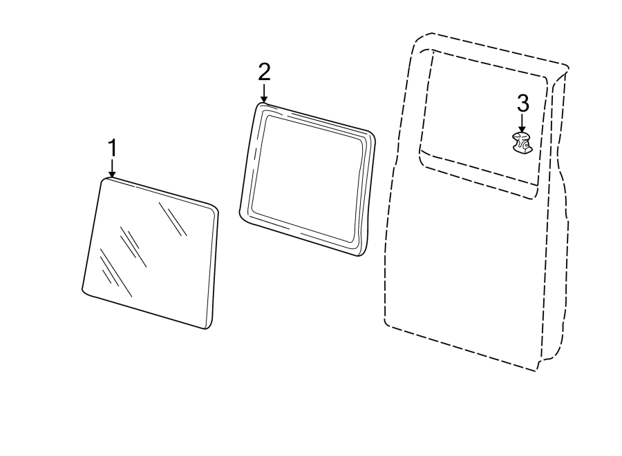 Diagram BACK DOOR. GLASS & HARDWARE. for your 2020 Chevrolet Spark   