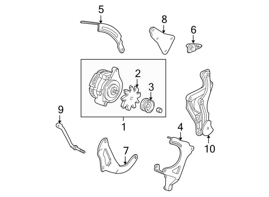 Diagram ALTERNATOR. for your 2017 GMC Sierra 2500 HD 6.0L Vortec V8 FLEX A/T RWD Denali Crew Cab Pickup Fleetside 