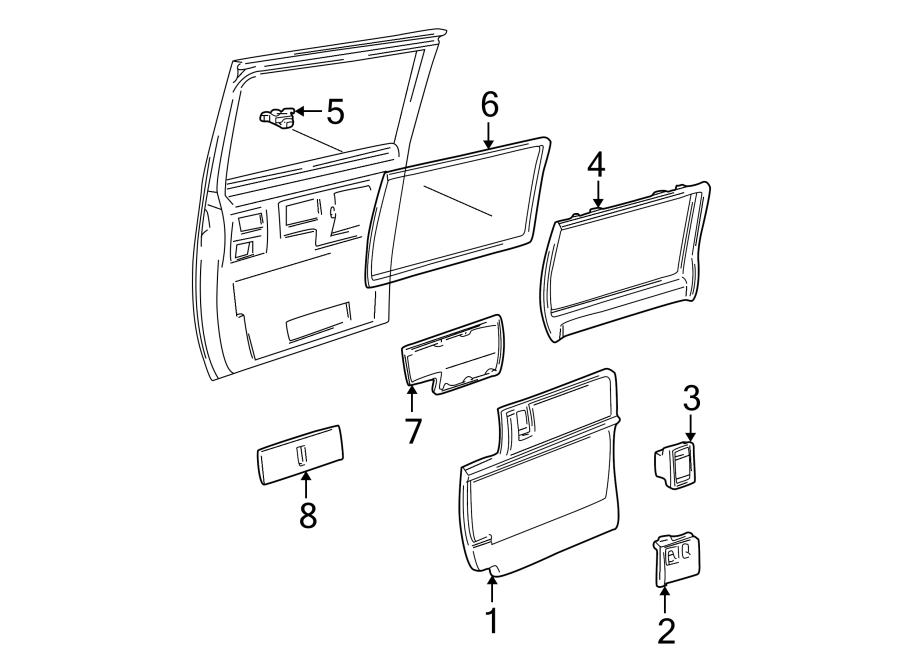 Full size assembly image of SIDE LOADING DOOR. INTERIOR TRIM. (1/1)