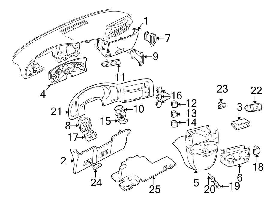 21Instrument panel components.https://images.simplepart.com/images/parts/motor/fullsize/GG85243.png