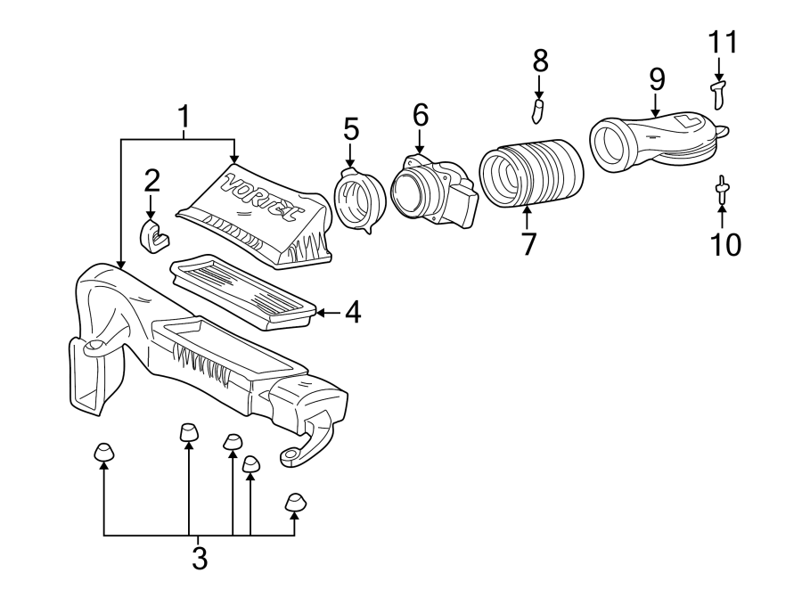 Diagram AIR INLET. for your 2016 Chevrolet Spark 1.4L Ecotec M/T LT Hatchback 