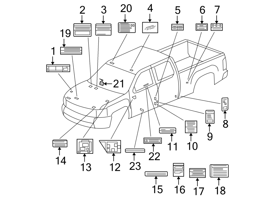 Diagram Information labels. for your Chevrolet Silverado  