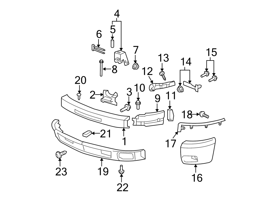 Diagram FRONT BUMPER. BUMPER & COMPONENTS. for your Cadillac