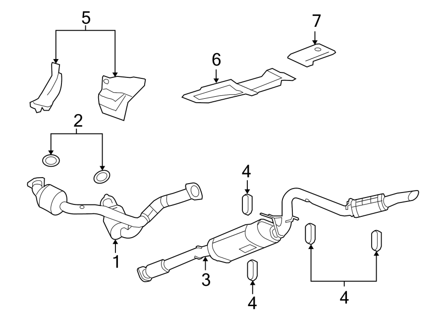 Diagram EXHAUST SYSTEM. EXHAUST COMPONENTS. for your 2021 Chevrolet Camaro 6.2L V8 M/T LT1 Coupe 