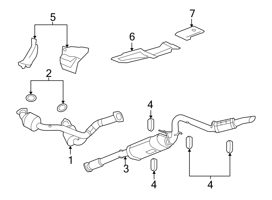 Diagram EXHAUST SYSTEM. EXHAUST COMPONENTS. for your 2018 Chevrolet Equinox  LT Sport Utility 