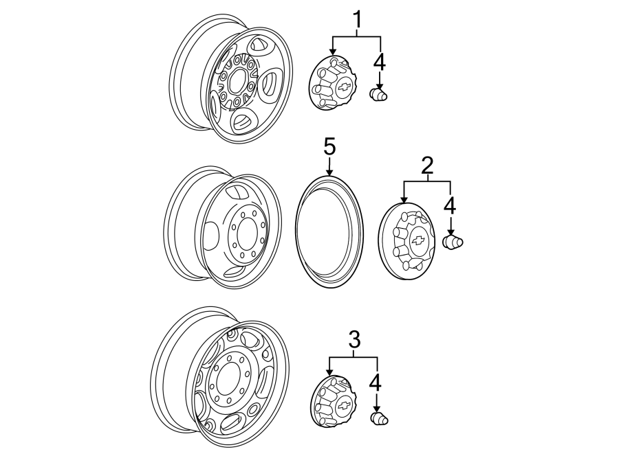 Diagram COVERS & TRIM. for your 1994 Chevrolet K3500  Base Cab & Chassis Fleetside 5.7L Chevrolet V8 M/T 