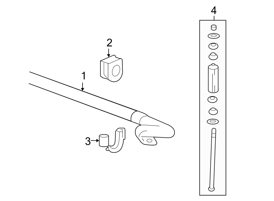 Diagram FRONT SUSPENSION. STABILIZER BAR & COMPONENTS. for your 2002 GMC Sierra 2500 HD 6.0L Vortec V8 BI-FUEL A/T RWD Base Standard Cab Pickup Fleetside 