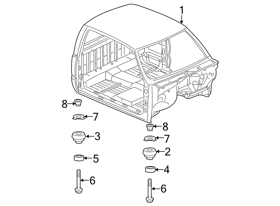 Diagram CAB ASSEMBLY. for your 2020 GMC Yukon   