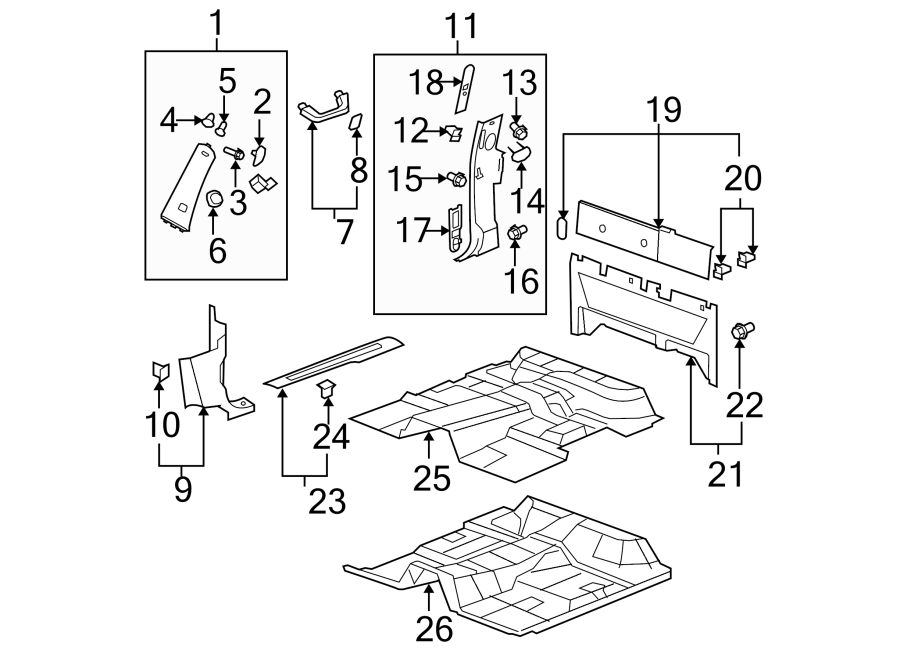 INTERIOR TRIM. Diagram