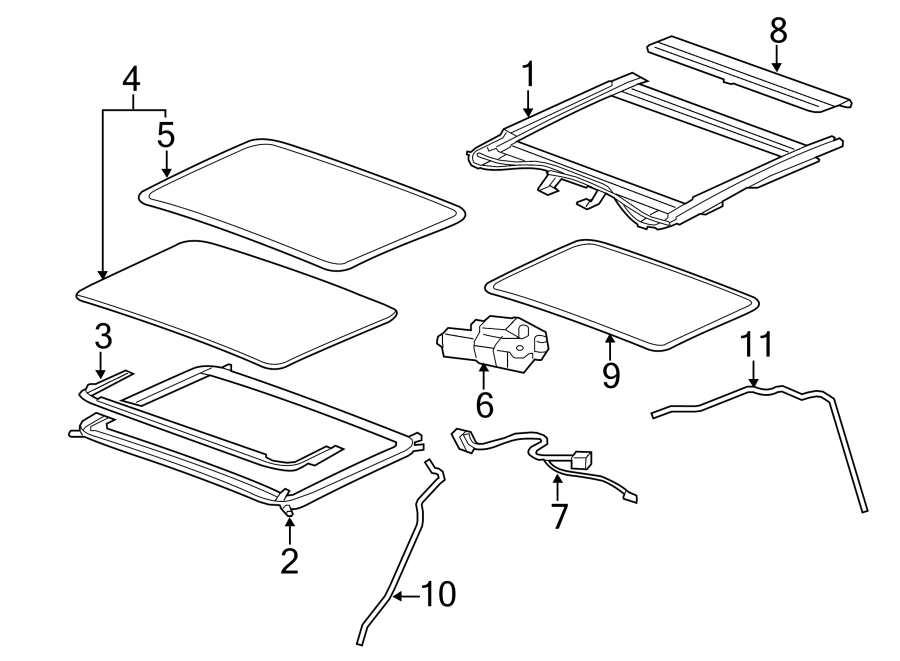 Diagram SUNROOF. for your 2022 Chevrolet Camaro   