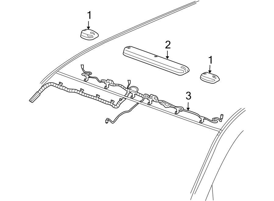 Diagram ROOF LAMPS. for your 2007 GMC Sierra 1500 Classic SL Extended Cab Pickup Fleetside 4.3L Vortec V6 A/T RWD 