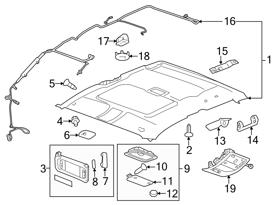 Diagram INTERIOR TRIM. for your 2017 Cadillac ATS   