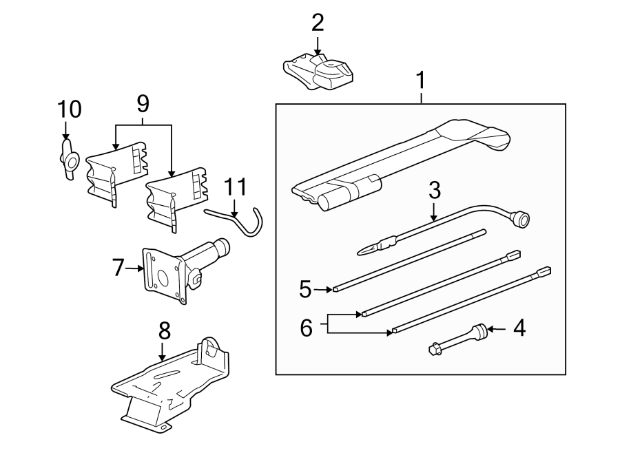 Diagram Jack & components. for your 2013 Chevrolet Camaro ZL1 Coupe 6.2L V8 M/T 