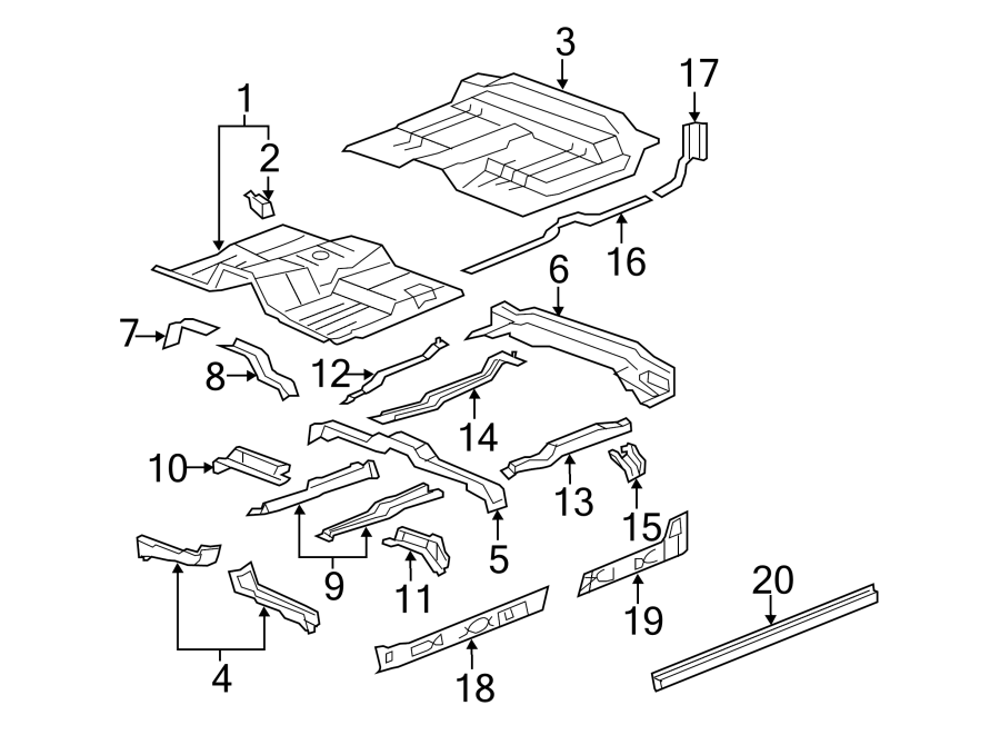 Diagram Floor. for your 2005 Chevrolet Silverado 3500 LS Standard Cab Pickup  