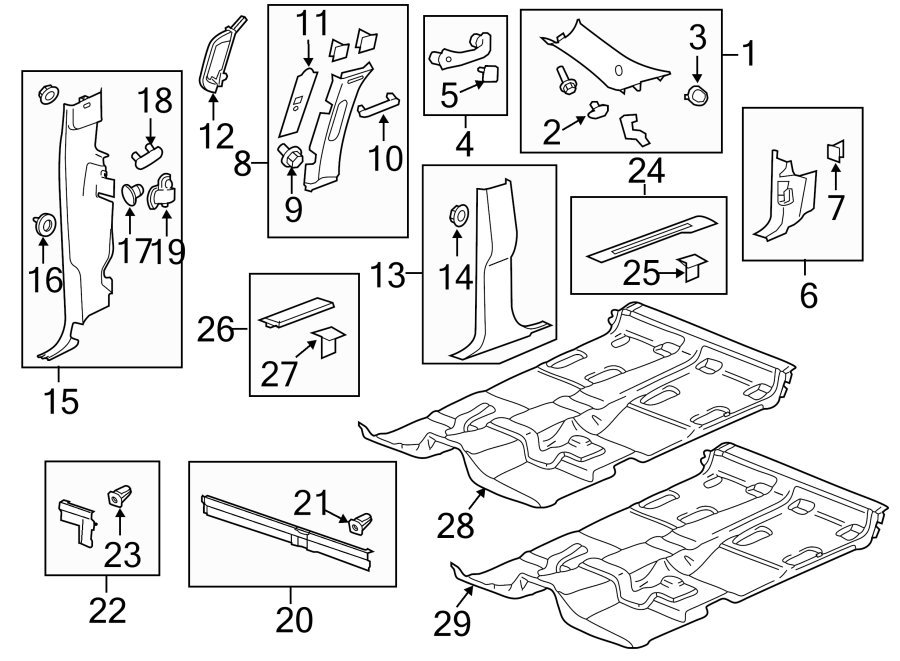 Diagram INTERIOR TRIM. for your Chevrolet Silverado  