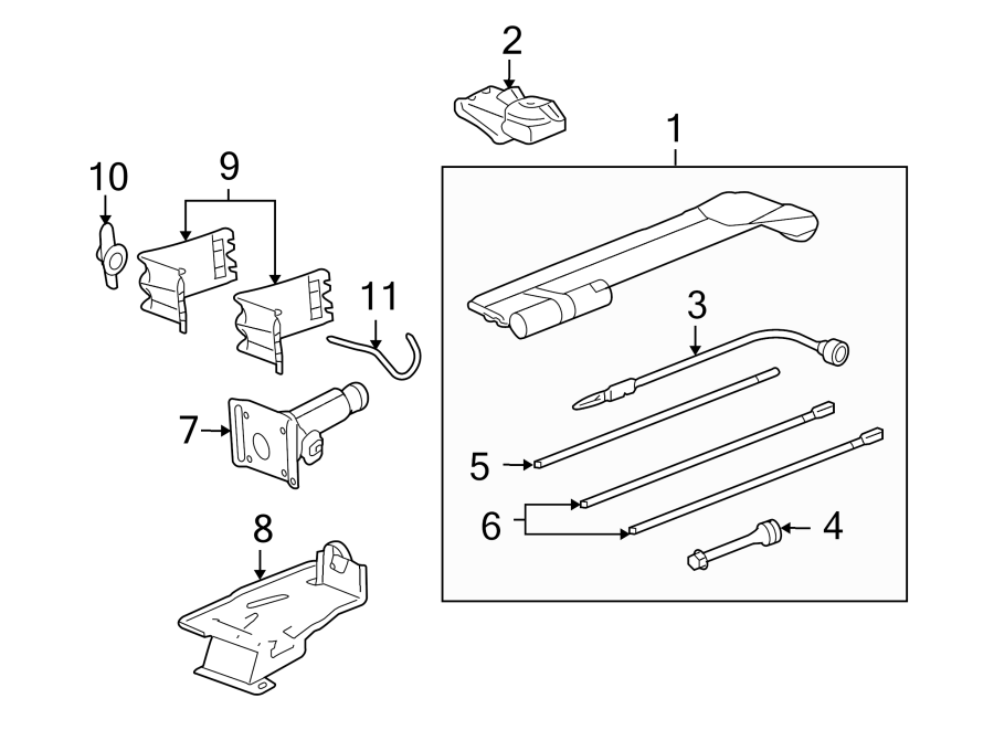 Diagram JACK & COMPONENTS. for your 2013 Chevrolet Camaro ZL1 Coupe 6.2L V8 M/T 