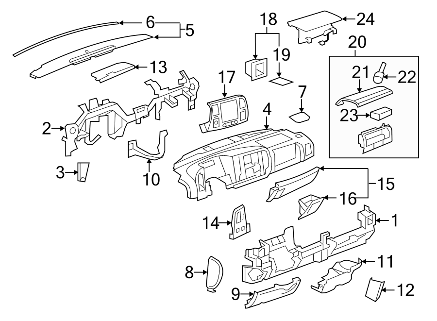 Diagram Instrument panel. for your 2008 Chevrolet Corvette   