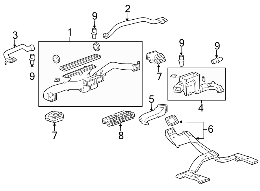 Diagram Instrument panel. Ducts. for your 2019 Cadillac ATS   