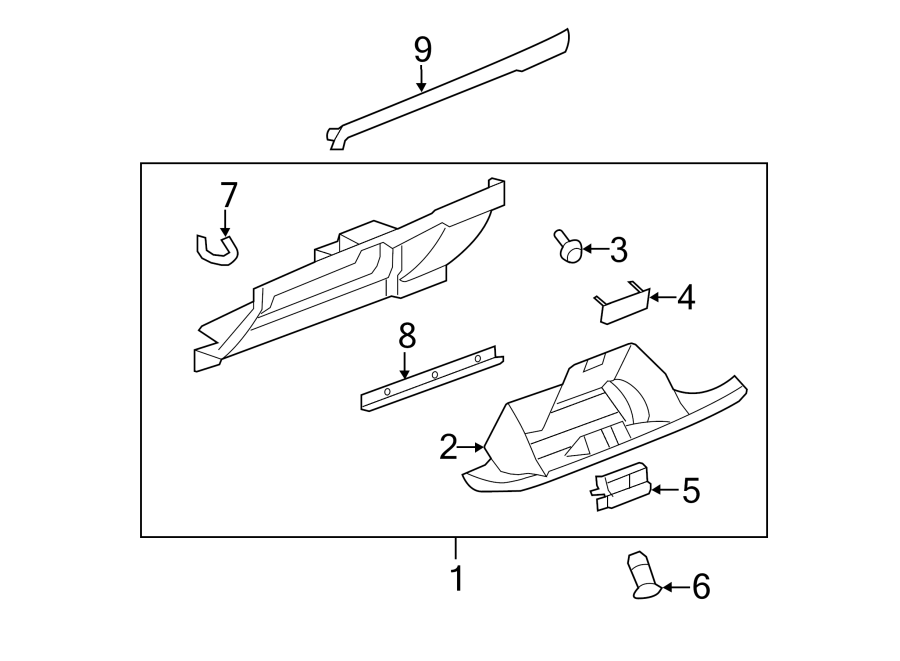 Diagram INSTRUMENT PANEL. GLOVE BOX. for your 2024 Chevrolet Silverado   